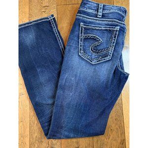 W30/L32 woman’s silver jeans suki mid straight denim